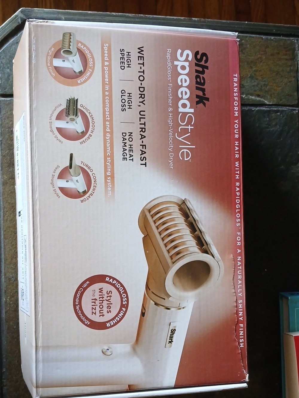 Shark SpeedStyle White Hair Styling Tool - Wet-to-Dry RapidGloss Dryer